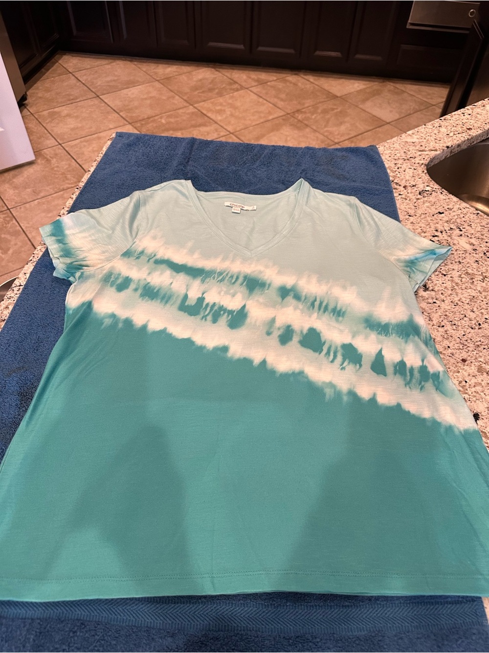 Chico's Light Mint Scoop Neck Tee